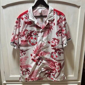 Garment One Clothing USMC Hawaiian Themed Men's button up shirt